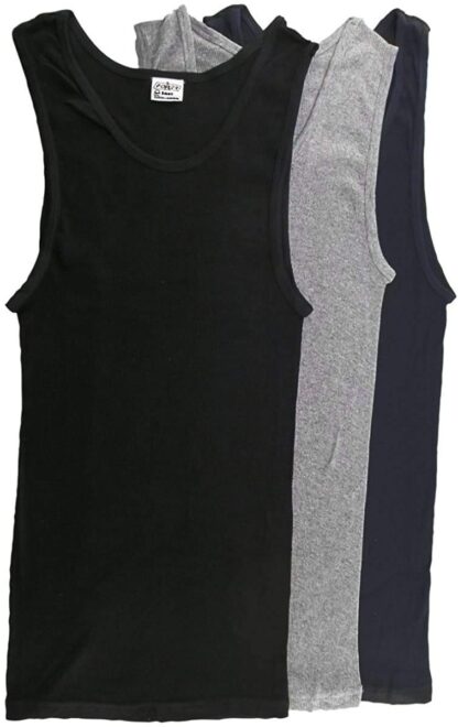 Men's 100% Cotton Classic Rib Tank Top A-Shirts - Image 6