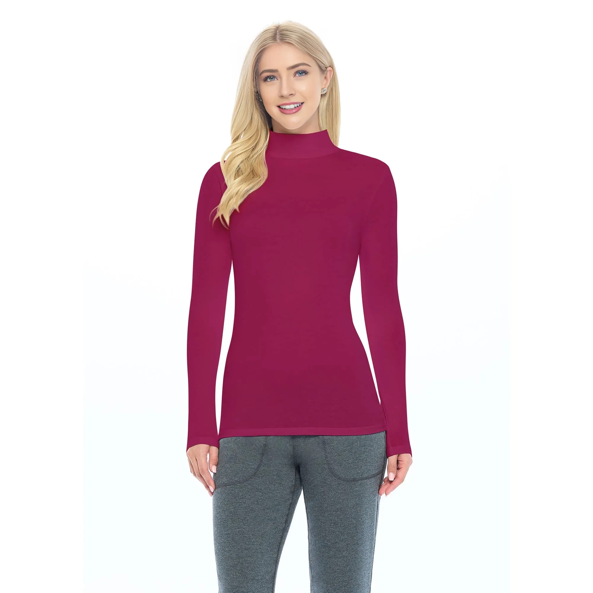 Women's Long Sleeve Turtle-Neck T-Shirt Under Scrub - Image 12
