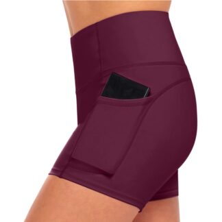 Women High Waist Yoga Shorts with Pockets