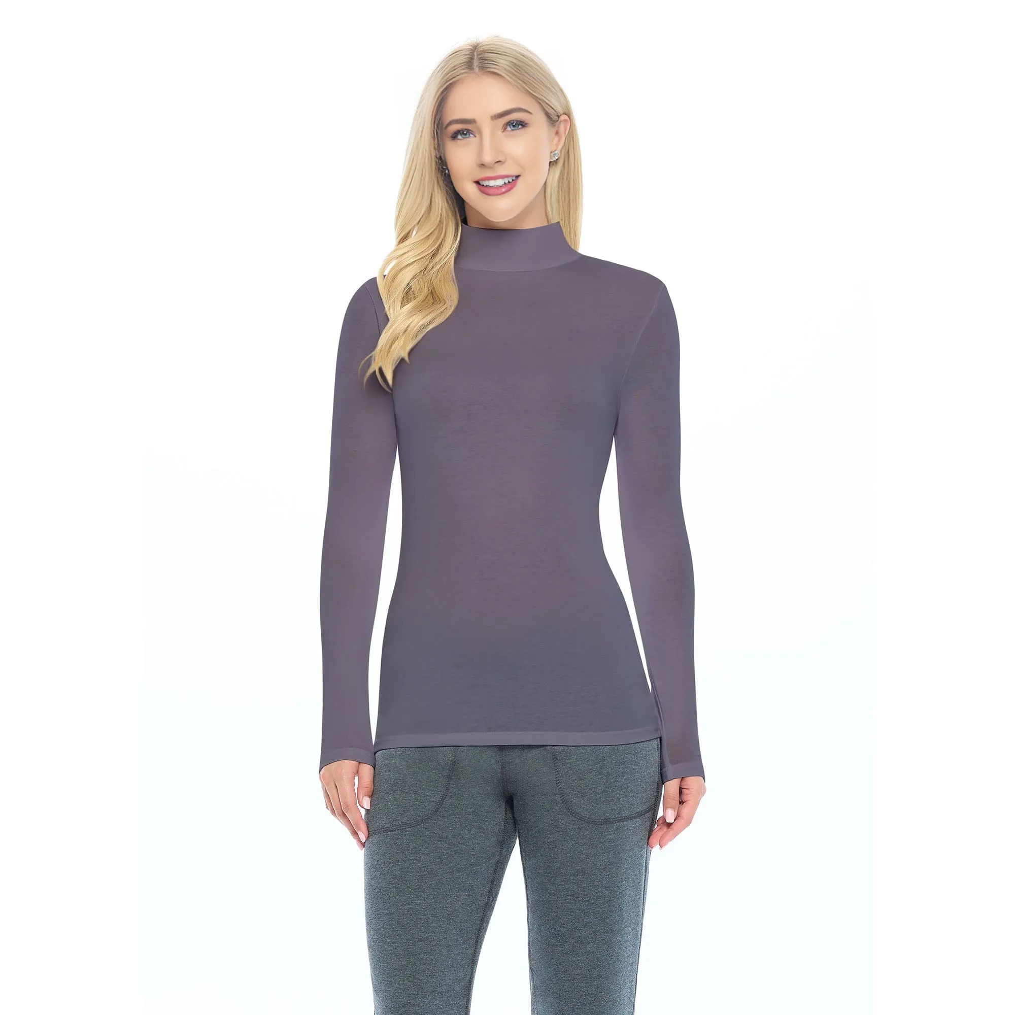 Women's Long Sleeve Turtle-Neck T-Shirt Under Scrub - Image 14