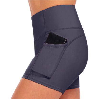 Women High Waist Yoga Shorts with Pockets - Image 3