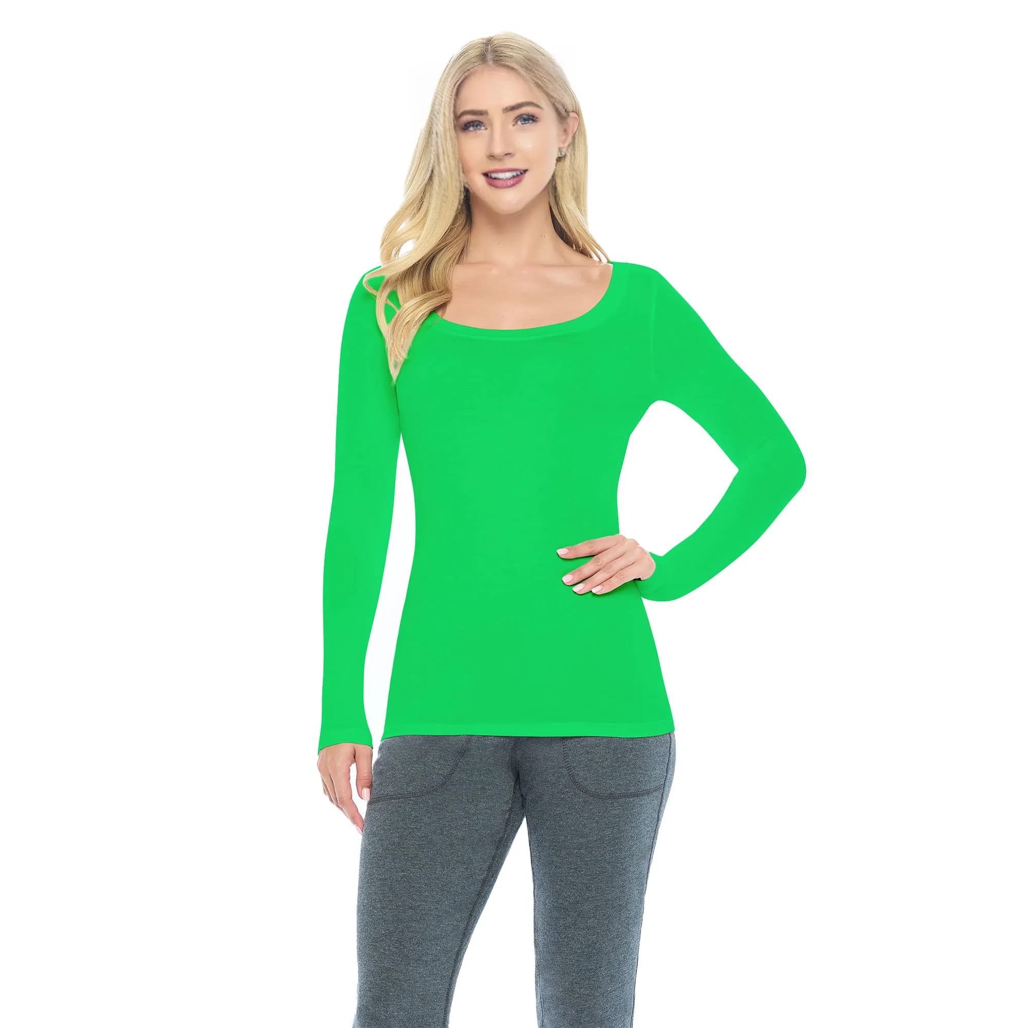 Women's Long Sleeve Scoop-Neck T-Shirt Under Scrub - Image 8