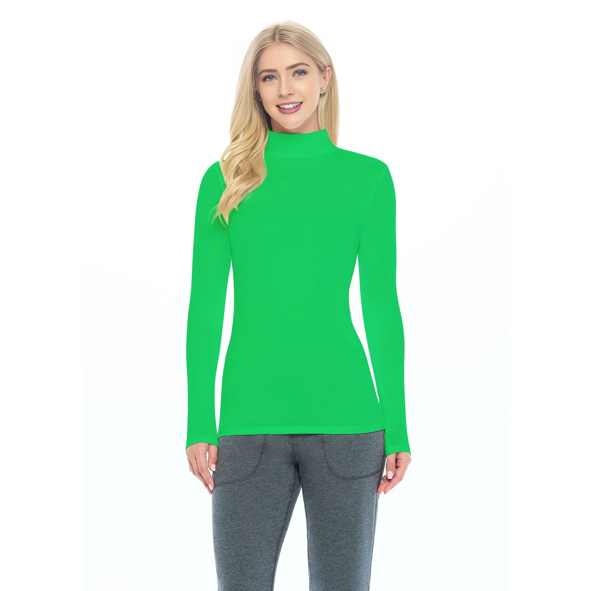 Women's Long Sleeve Turtle-Neck T-Shirt Under Scrub - Image 2