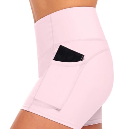 Women High Waist Yoga Shorts with Pockets - Image 4