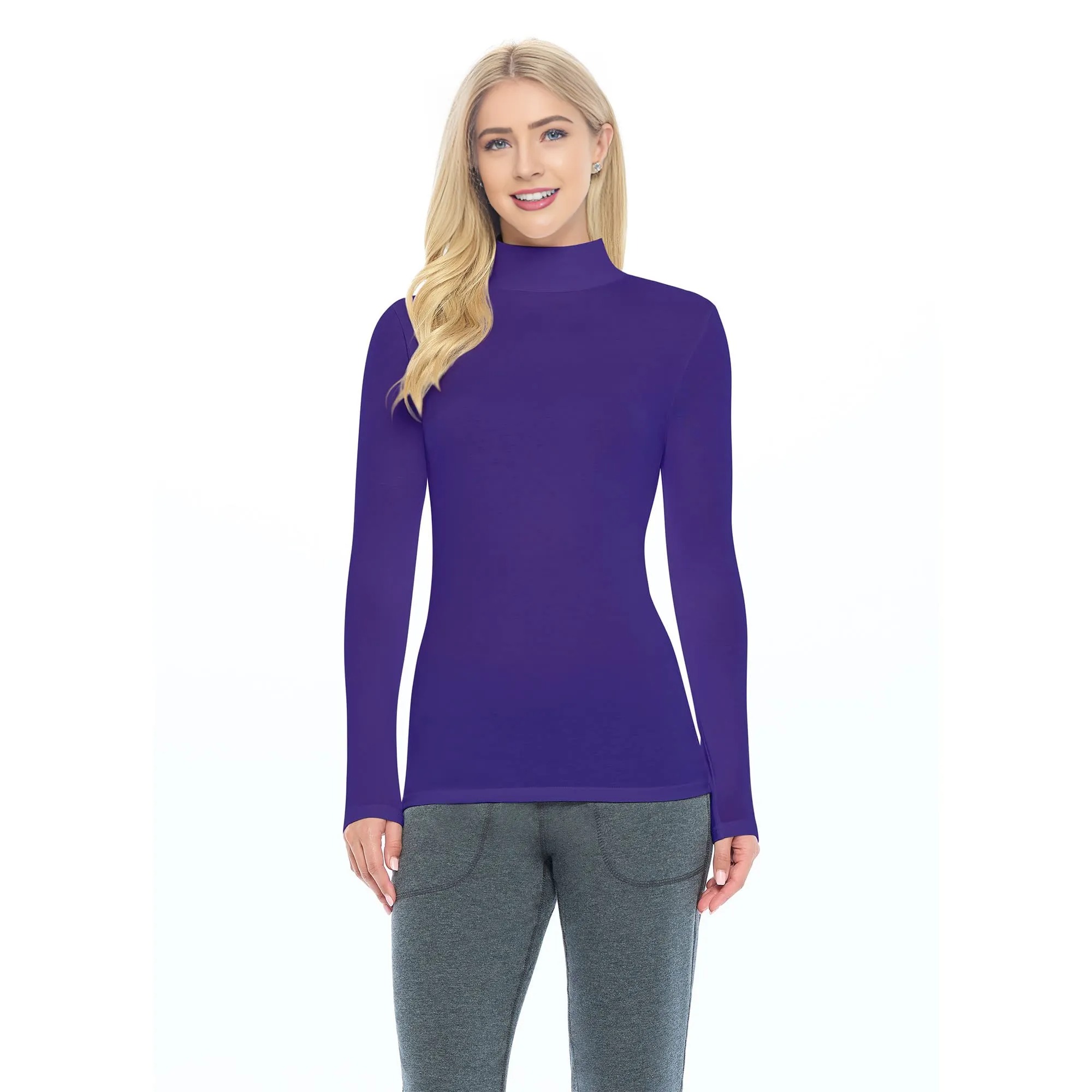 Women's Long Sleeve Turtle-Neck T-Shirt Under Scrub - Image 4