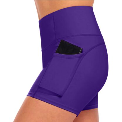 Women High Waist Yoga Shorts with Pockets - Image 5
