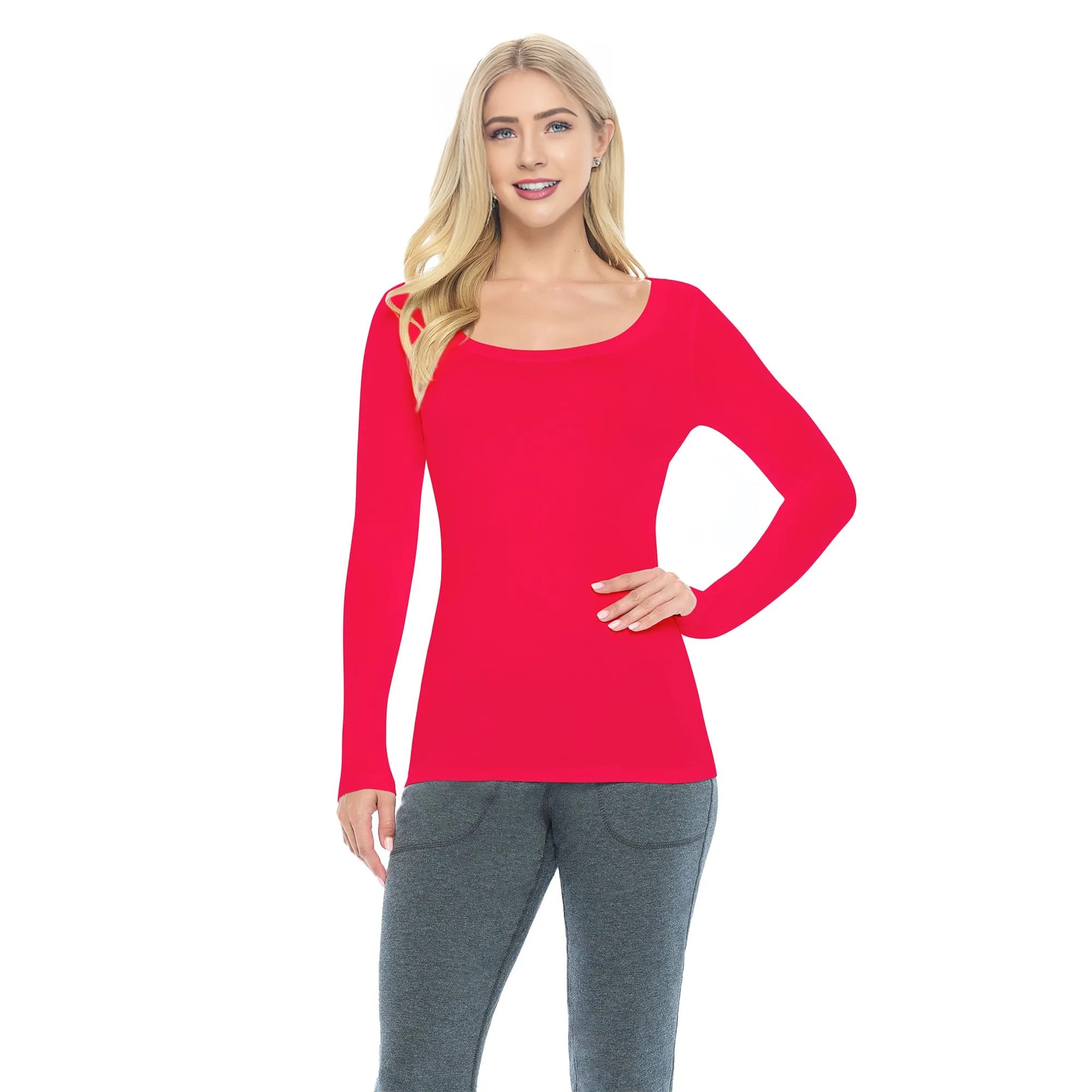 Women's Long Sleeve Scoop-Neck T-Shirt Under Scrub - Image 6