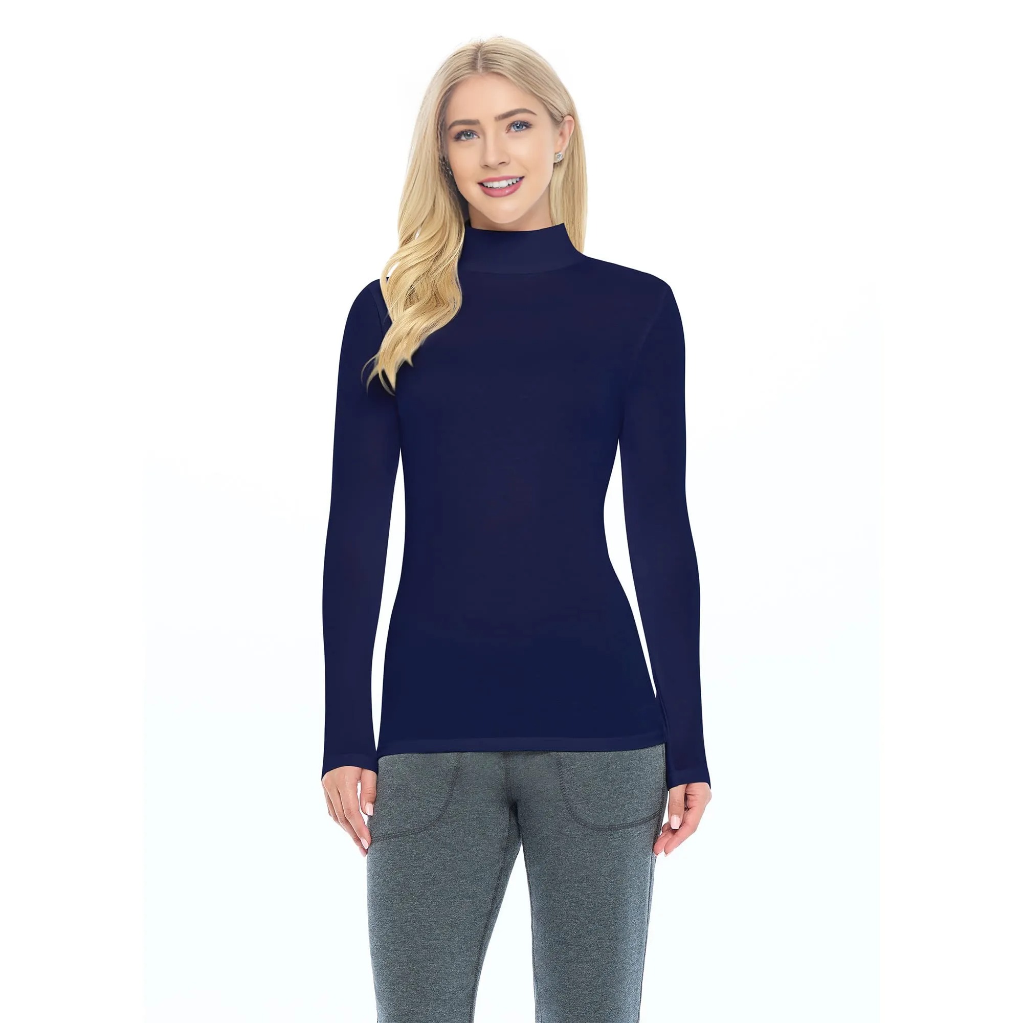 Women's Long Sleeve Turtle-Neck T-Shirt Under Scrub - Image 6