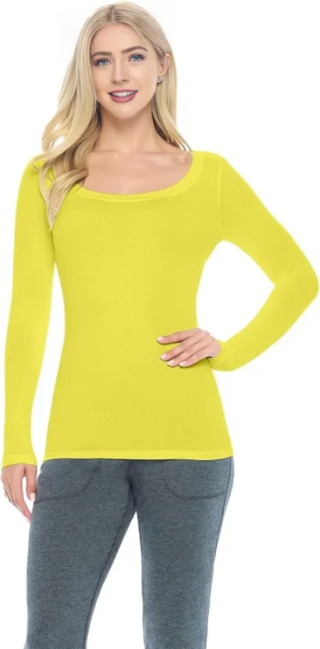 Women's Long Sleeve Scoop-Neck T-Shirt Under Scrub - Image 14