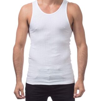 Men's 100% Cotton Classic Rib Tank Top A-Shirts